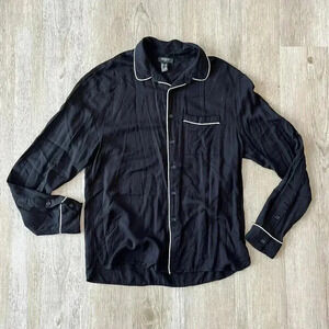 Mens Forever 21 Black Button Up Casual Shirt - M